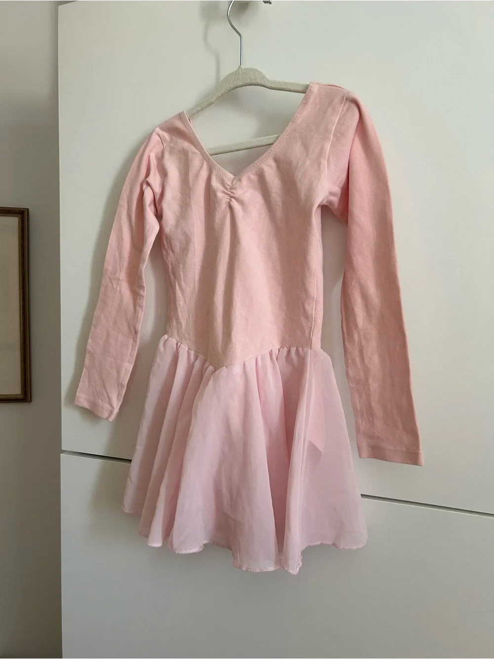 Pink Long Sleeve Ballet Practice Dress
